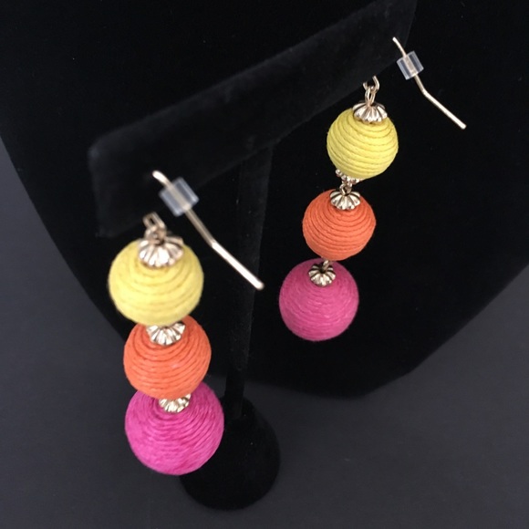 Pink, Orange, Yellow Bauble Earrings - Picture 2 of 2